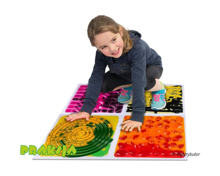 Ścieżka sensoryczna – fakturowe płytki sensoryczne z cieczą - 30x30cm - /4 szt/ - Tullo®