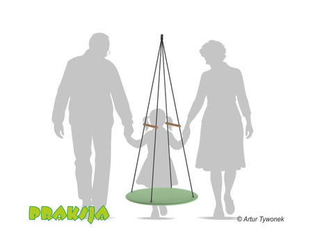 Huśtawka terapeutyczna typu "Platforma okrągła" ø80 cm - wariant "Pastelowy" - Praksja