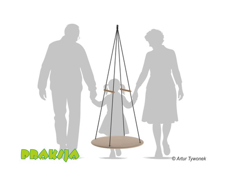 Huśtawka terapeutyczna typu "Platforma okrągła" ø80 cm - wariant "Pastelowy" - Praksja