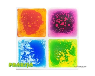 Ścieżka sensoryczna – gładkie płytki sensoryczne z cieczą - 30x30cm - /4 szt/ - Tullo®