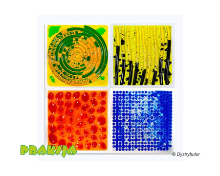 Ścieżka sensoryczna – fakturowe płytki sensoryczne z cieczą - 30x30cm - /4 szt/ - Tullo®