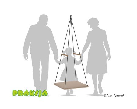 Huśtawka terapeutyczna typu "Platforma kwadratowa" 70x70 cm - wariant pastelowy - Praksja