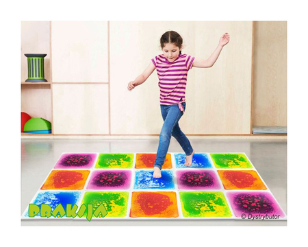 Ścieżka sensoryczna – gładkie płytki sensoryczne z cieczą - 30x30cm - /4 szt/ - Tullo®