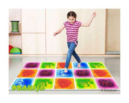 Ścieżka sensoryczna – gładkie płytki sensoryczne z cieczą - 30x30cm - /6 szt/ - Tullo®