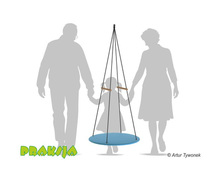 Huśtawka terapeutyczna typu "Platforma okrągła" ø80 cm - wariant "Pastelowy" - Praksja