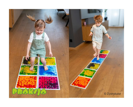 Ścieżka sensoryczna – fakturowe płytki sensoryczne z cieczą - 30x30cm - /6 szt/ - Tullo®