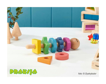 Drewniana śruba z tęczowymi nakrętkami  – Tickit®