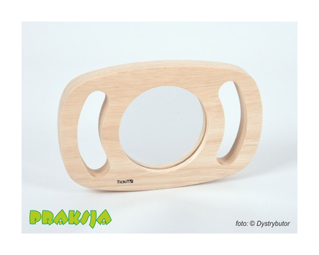Lusterko w drewnianej obudowie z uchwytami – Tickit®