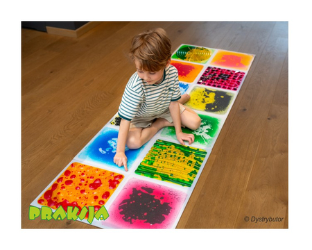 Ścieżka sensoryczna – gładkie płytki sensoryczne z cieczą - 30x30cm - /4 szt/ - Tullo®