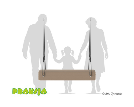 Huśtawka terapeutyczna typu "Konik kwadratowy" 120 cm - wariant "Pastelowy" - Praksja