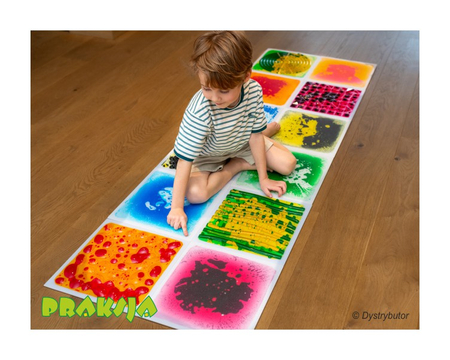 Ścieżka sensoryczna – gładkie płytki sensoryczne z cieczą - 30x30cm - /6 szt/ - Tullo®