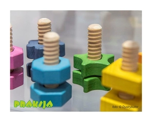 Tęczowe drewniane nakrętki i śruby mały zestaw – Tickit®