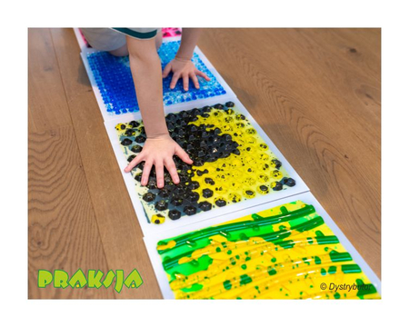 Ścieżka sensoryczna – fakturowe płytki sensoryczne z cieczą - 30x30cm - /6 szt/ - Tullo®