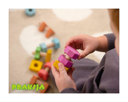 Tęczowe drewniane nakretki i śruby duży zestaw – Tickit®