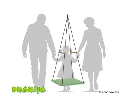 Huśtawka terapeutyczna typu "Platforma kwadratowa" 70x70 cm - wariant pastelowy - Praksja