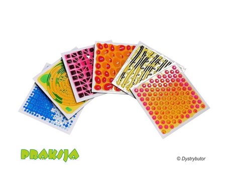 Ścieżka sensoryczna – fakturowe płytki sensoryczne z cieczą - 30x30cm - /6 szt/ - Tullo®
