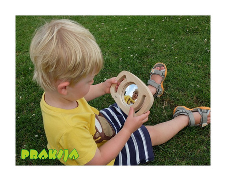 Lusterko w drewnianej obudowie z uchwytami – Tickit®