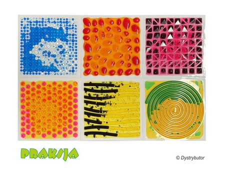 Ścieżka sensoryczna – fakturowe płytki sensoryczne z cieczą - 30x30cm - /6 szt/ - Tullo®