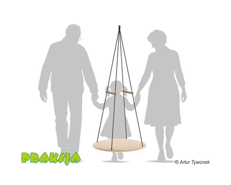 Huśtawka terapeutyczna typu "Platforma okrągła" ø80 cm - wariant "Pastelowy" - Praksja