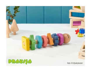 Drewniana śruba z tęczowymi nakrętkami  – Tickit®