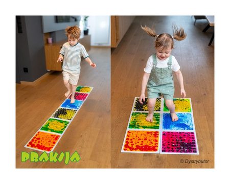 Ścieżka sensoryczna – fakturowe płytki sensoryczne z cieczą - 30x30cm - /4 szt/ - Tullo®
