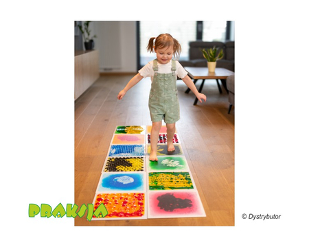 Ścieżka sensoryczna – gładkie płytki sensoryczne z cieczą - 30x30cm - /4 szt/ - Tullo®