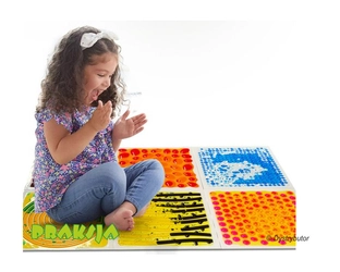 Ścieżka sensoryczna – fakturowe płytki sensoryczne z cieczą - 30x30cm - /6 szt/ - Tullo®