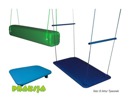 Zestaw:  "Start II" - Platforma 140x50 cm, Konik kwadratowy 140 cm, Deskorolka 60x40 cm, Hamak z siatką - Praksja